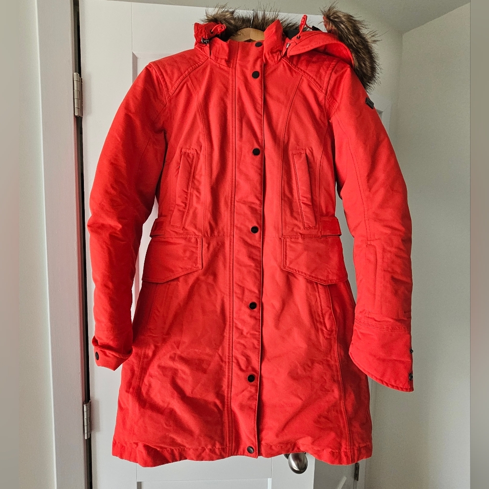 The North Face Goose Down Faux Fur Hooded Long Parka Jacket